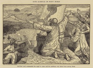 Dawid składa ofiary na górze Moria autorstwa Louis John Rhead