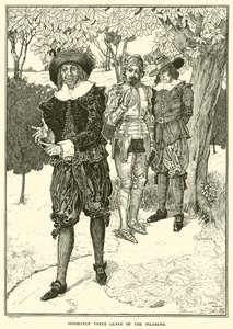 Ignorancja odchodzi od pielgrzymów (rycina) autorstwa Louis John Rhead