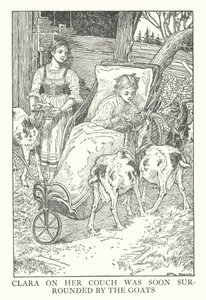 Ilustracja do Heidi autorstwa Johanny Spyri (litografia) autorstwa Louis John Rhead