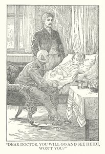 Ilustracja do Heidi autorstwa Johanny Spyri (litografia) autorstwa Louis John Rhead