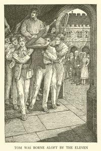 Ilustracja do Dni Szkolnych Toma Browna (grawerowanie) autorstwa Louis John Rhead