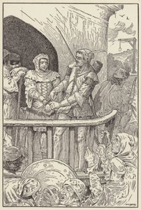 Mały John pospiesznie przeciął obligacje Willa Stutelysa autorstwa Louis John Rhead