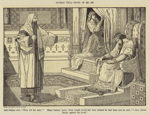 Natan mówi Dawidowi o swoim grzechu autorstwa Louis John Rhead