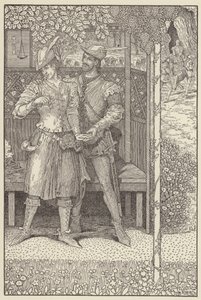 Robin Hood i Marian w altanie autorstwa Louis John Rhead