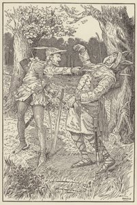 Robin wbił ostrze w ciało Sir Guys autorstwa Louis John Rhead