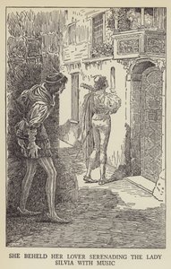 Ujrzała swojego kochanka śpiewającego muzykę Lady Silvii autorstwa Louis John Rhead