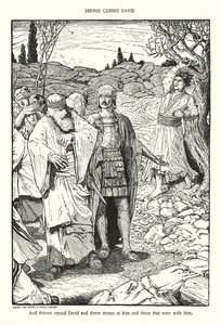 Szimei przeklina Dawida (litografia) autorstwa Louis John Rhead