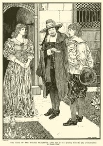 Brama Pałacu Piękna (rycina) autorstwa Louis John Rhead