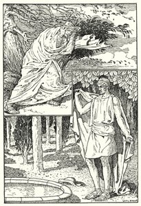 Północny wiatr i słońce (litografia) autorstwa Louis John Rhead
