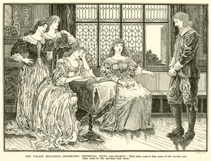 Pałac Piękny, Roztropny, Roztropny, Pobożny i Dobroczynny (rycina) autorstwa Louis John Rhead