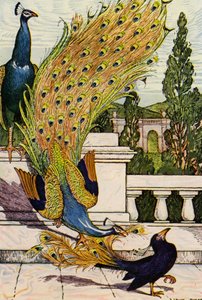 Paw i sroka (kolorowa litografia) autorstwa Louis John Rhead