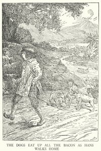 Psy zjadają cały bekon, gdy Hans wraca do domu (lito) autorstwa Louis John Rhead