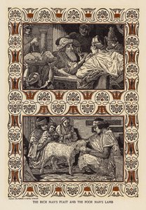 Uczta bogacza i jagnię biedaka (litografia) autorstwa Louis John Rhead