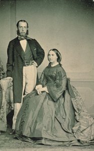 Maksymilian Habsburg-Lotaryngia (1832-67) i Charlotte Saxe-Coburg-Gotha (1840-1927), cesarz i cesarzowa Meksyku, przed ich wyjazdem do Meksyku, 1864 autorstwa Louis Joseph Ghemar