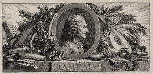 Portret Jean-Philippe Rameau (1683-1764) grawerowanie przez Louis-Joseph Masquelier autorstwa Louis Joseph I Masquelier