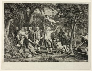Mirabeau przybywa na Pola Elizejskie autorstwa Louis Joseph Masquelier