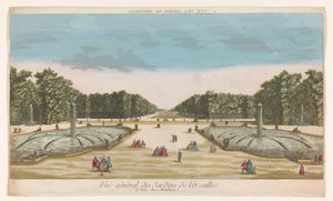 Widok na Ogród Wersalski Vue des Jardins de Versailles (tytuł na obiekcie) autorstwa Louis Joseph Mondhare