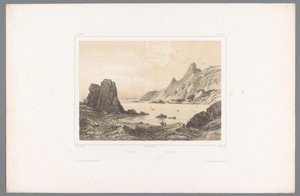 Widok Kullaberg w Kattegat Kullen / Kullen (tytuł na obiekcie) Twarze w Skandynawii (tytuł serii) Vues du Nord. Zamsz (tytuł serii na obiekcie) autorstwa Louis Julien Jacottet