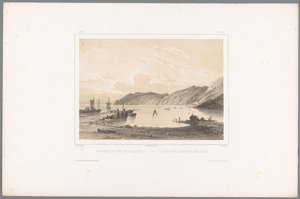 Widok na port Mölle Vue award du Port de Mólleleie / Udsigt fra Havnen ved Mólleleie (tytuł na obiekcie) Twarze w Skandynawii (tytuł serii) Vues du Nord. Zamsz (tytuł serii) autorstwa Louis Julien Jacottet