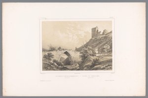 Widok na ruiny zamku Hammershus Les ruines du Château de Hammershuus / Ruiner af Hammershuus (tytuł na obiekcie) Twarze w Skandynawii (tytuł serii) Vues du Nord. Danemarck (tytuł serii)