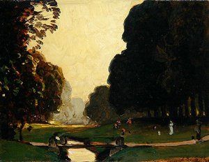Mała Fulda w parku Karlsaue, Kassel autorstwa Louis Kolitz