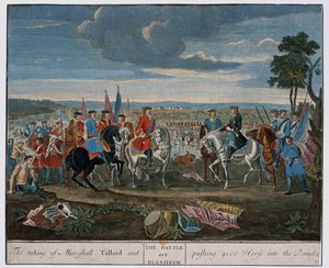 Zdobycie marszałka Tallarda i zepchnięcie 4000 koni do Dunaju w bitwie pod Blenheim w 1704 r., ok. 1760 r.