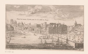 Widok Liège Vue de dessus le petit pont de la ville de Liege (tytuł obiektu) autorstwa Louis Le Meunier