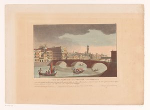 Widok na Ponte Santa Trinita we Florencji Vue du Pont de la Trinité we Florencji (tytuł na obiekcie) Pejzaże miast we Włoszech, Hiszpanii i Egipcie (tytuł serii)