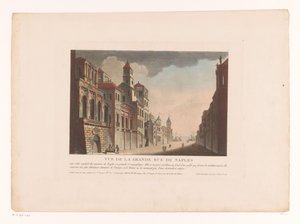 Widok ulicy w Neapolu Vue de la Grande Rue de Naples (tytuł na obiekcie) Pejzaże miast we Włoszech, Hiszpanii i Egipcie (tytuł serii)