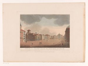 Widok na Piazza Grande w Livorno Vue de la Grande Place de Livourne en Italy (tytuł obiektu) Pejzaże miast we Włoszech, Hiszpanii i Egipcie (tytuł serii)