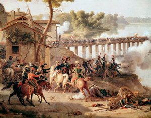 Napoleon Bonaparte wydaje rozkazy podczas bitwy pod Lodi autorstwa Louis Lejeune