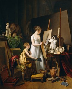 Pracownia malarska, ok. 1800 (olej na płótnie) autorstwa Louis Leopold Boilly