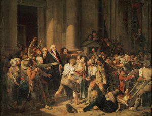Akt odwagi Monsieur Defontenay, burmistrza Rouen, 29 sierpnia 1792 (olej na płótnie) autorstwa Louis Leopold Boilly