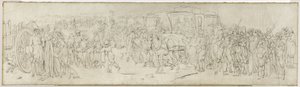 Kukułki na Quai des Tuileries, ok. 1805 (pędzel, tusz indyjski na płótnie) autorstwa Louis Leopold Boilly