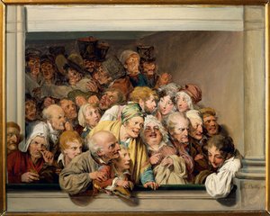 Francja, Paryż, Wersal, Theatre Box w dniu bezpłatnego przedstawienia autorstwa Louis Leopold Boilly