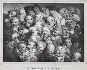Grupa trzydziestu pięciu głów, 1825 autorstwa Louis Leopold Boilly