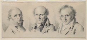 Portrety Charlesa Percier, Pierre-Francois Leotard Fontaine i Claude-Louis Bernier, przed 1807 autorstwa Louis Leopold Boilly