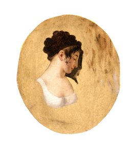 Profil głowy młodej kobiety, ok. 1794 (olej na papierze na płótnie) autorstwa Louis Leopold Boilly
