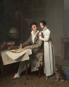 Lekcja geografii Portret monsieur Gaudry i jego córki autorstwa Louis Leopold Boilly