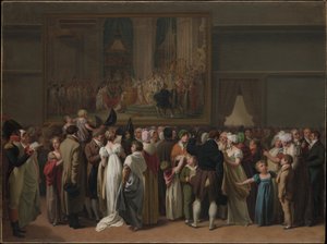 Publiczne wystawienie „Koronacji” Davida w Luwrze autorstwa Louis Leopold Boilly