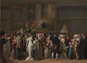 Publiczne oglądanie „Koronacji” Dawida w Luwrze autorstwa Louis Leopold Boilly