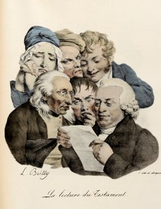 Czytanie testamentu Grawerowanie Louis-Leopold Boilly (Louis Leopold Boilly autorstwa Louis Leopold Boilly