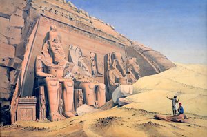 „Wielka Świątynia Ramzesa II, Abu Simbel”, 1846 r. autorstwa Louis M. A. Linant de Bellefonds,