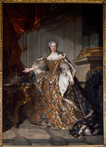 Portret Marii Lesczyńskiej (Leszczyńskiej) (1703-1768) Królowej Francji Obraz Louisa Tocque (1696-1772) 1740 nd. 2,77x1,91 m - Portret Marii Leczińskiej (Leszczyńskiej) (1703-1768) - Obraz Louisa Tocque (1696-1772), olej na płótnie (277x7x191 cm) autorstwa Louis Tocqué