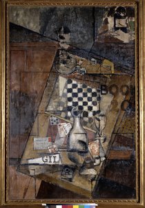 Martwa natura z szachami. Obraz Louisa Markusa znanego jako Louis Marcoussis (1878-1941)