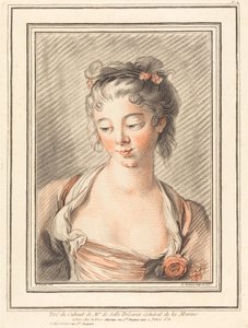Popiersie młodej kobiety patrzącej w dół, 1773 lub później. autorstwa Louis Marin Bonnet