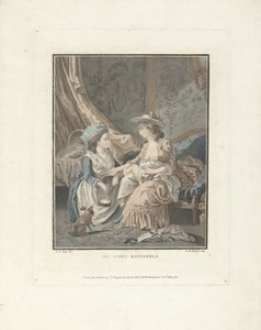 Matka z dzieckiem i służącą Les soins maternels (tytuł na obiekcie) autorstwa Louis Marin Bonnet