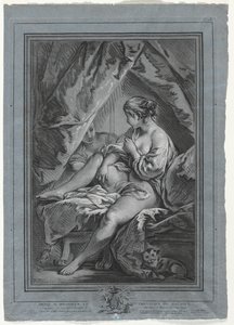Młoda kobieta siedząca na łóżku, 1764-1767. autorstwa Louis Marin Bonnet