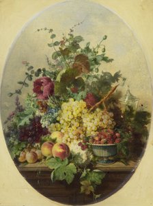 Martwa natura z owocami i kwiatami autorstwa Louis Martinet