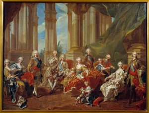 Król Hiszpanii Filip V (1683-1746) i jego rodzina. Szkic Louisa Michela Van Loo (1707-1771) autorstwa Louis Michel van Loo